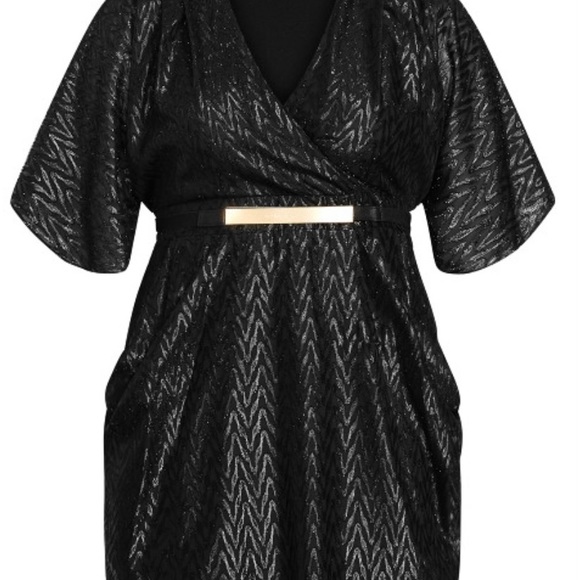 City Chic Demi Black Dress XL/22 - Picture 3 of 4